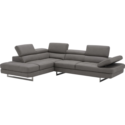 Napoli A761 Italian Leather Sectional Sofa in Truffle w/ Left Facing Chaise